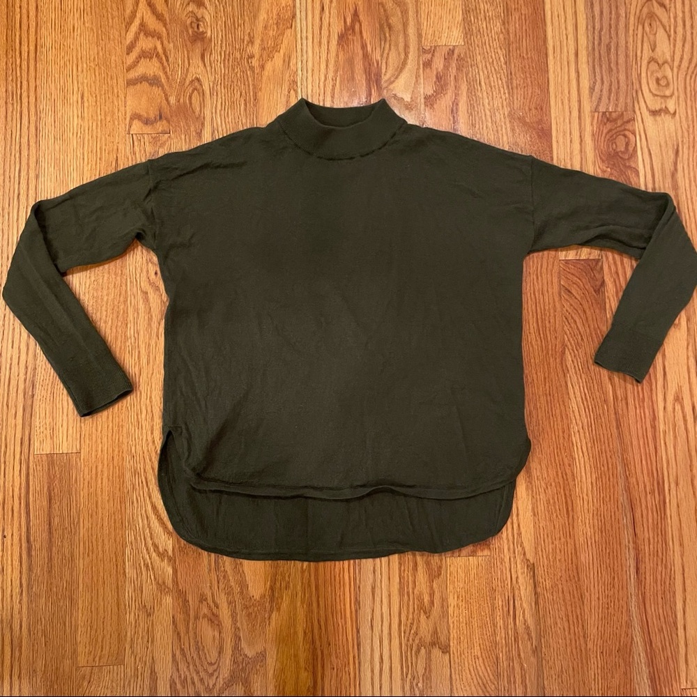 Madewell Merino wool army green mockneck sweater